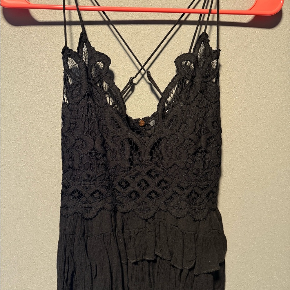 Free People Black Lace Strappy Dress